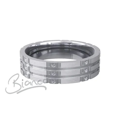 Patterned Designer White Gold Wedding Ring - Stelle